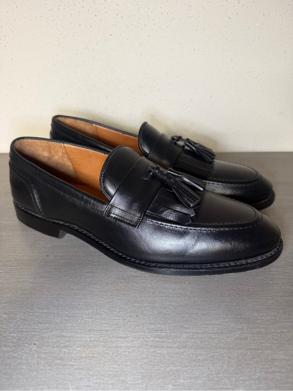 Allen Edmonds Randolph Tassel Loafers Black Leather Kiltie Men's Shoes Size 12 D